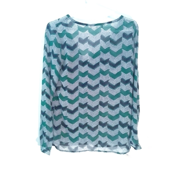 Forever 21 Sheer Chevron Blouse - Picture 2 of 5